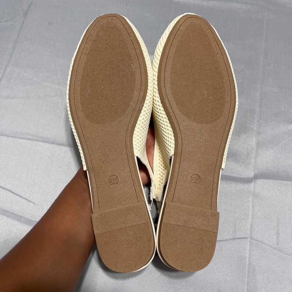 Danskin Luxe Knit Slingback Flats Cream Ballet Coastal‎ Quiet Luxury Boho 5.5 - Picture 3 of 4